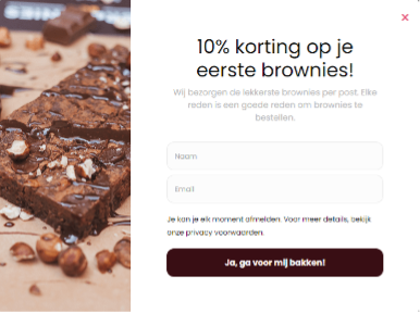 nieuwsbrief pop-up
